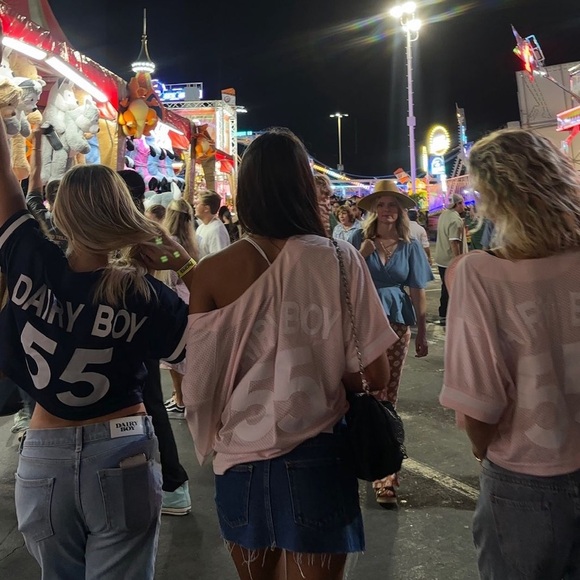 NWT Dairy Boy Homecoming cropped Jersey in Navy - Picture 8 of 14